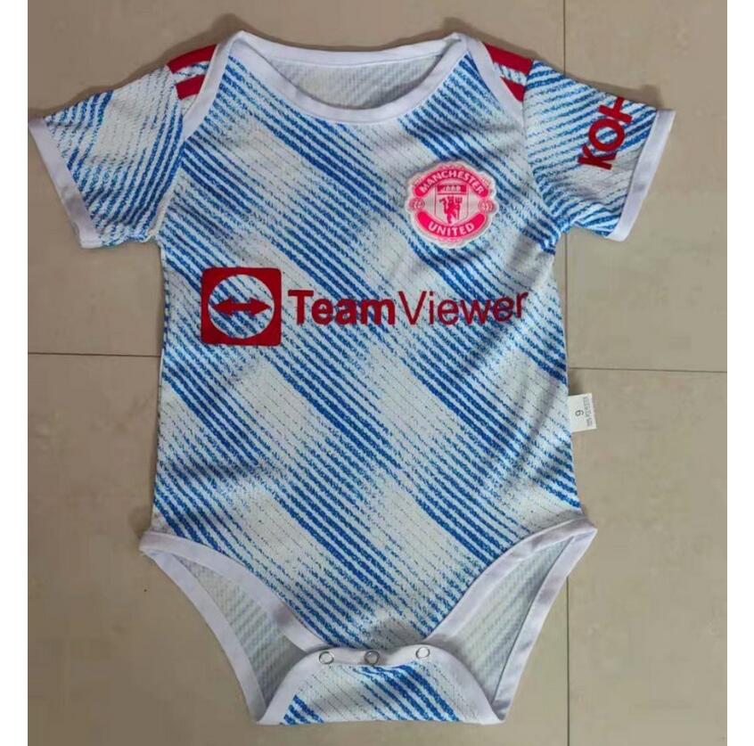 2021/22 Manchester United Infant Away Soccer Jersey Little Baby Kit